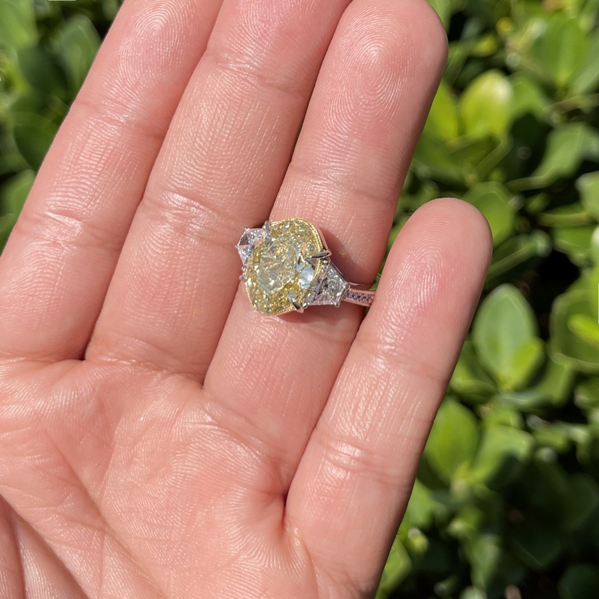 EGL 7.01 Fancy Yellow Diamond Ring