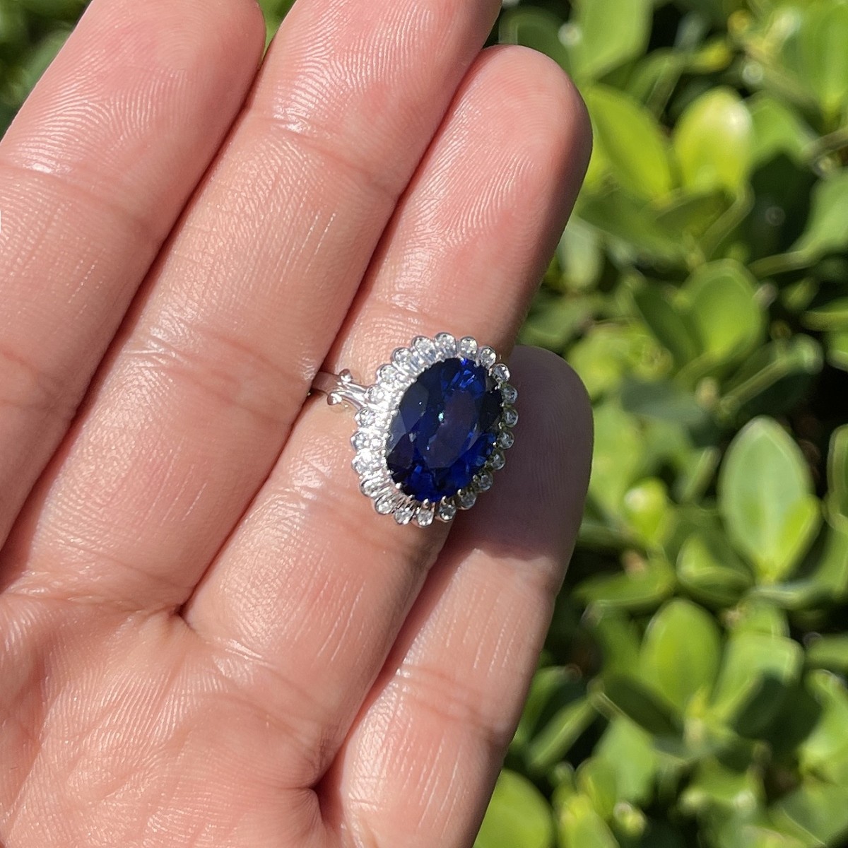 Sapphire, Diamond and 18K Ring