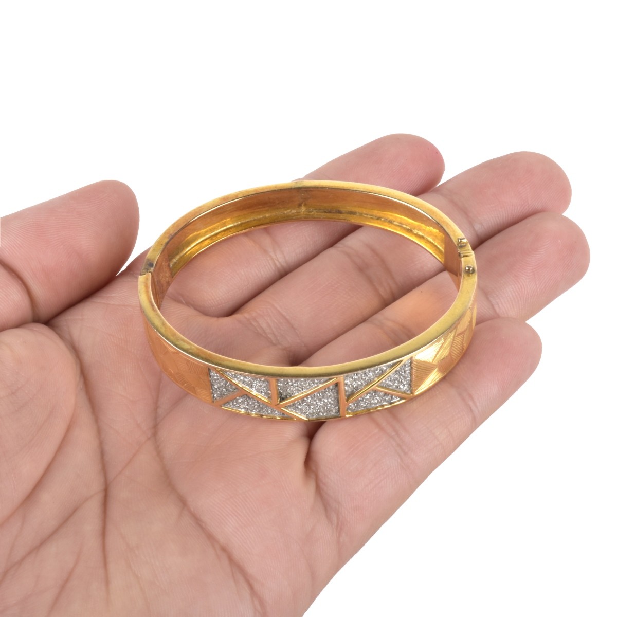Diamond and 14K Bangle Bracelet