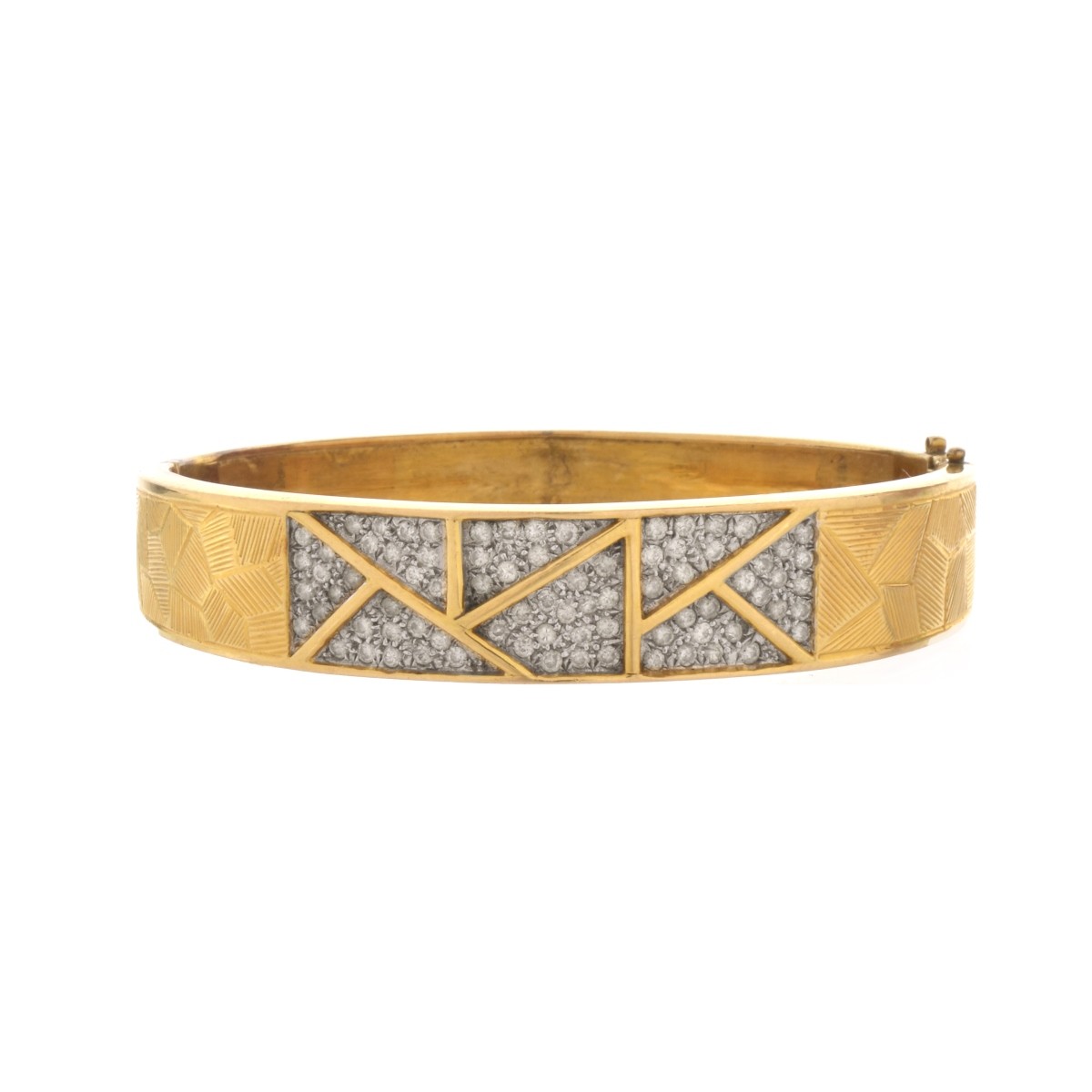 Diamond and 14K Bangle Bracelet