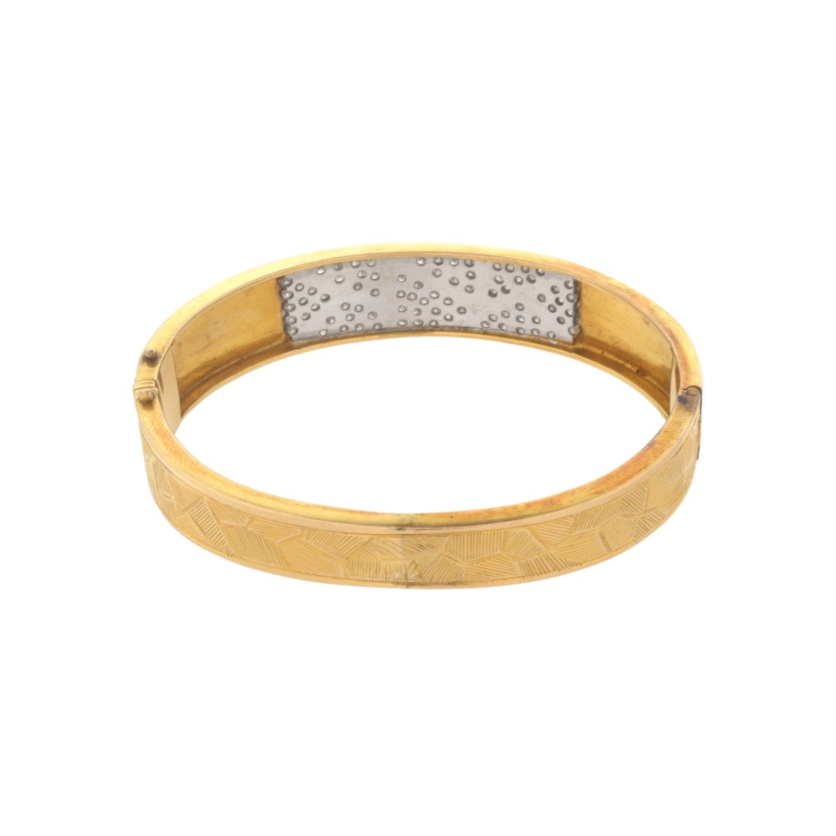 Diamond and 14K Bangle Bracelet