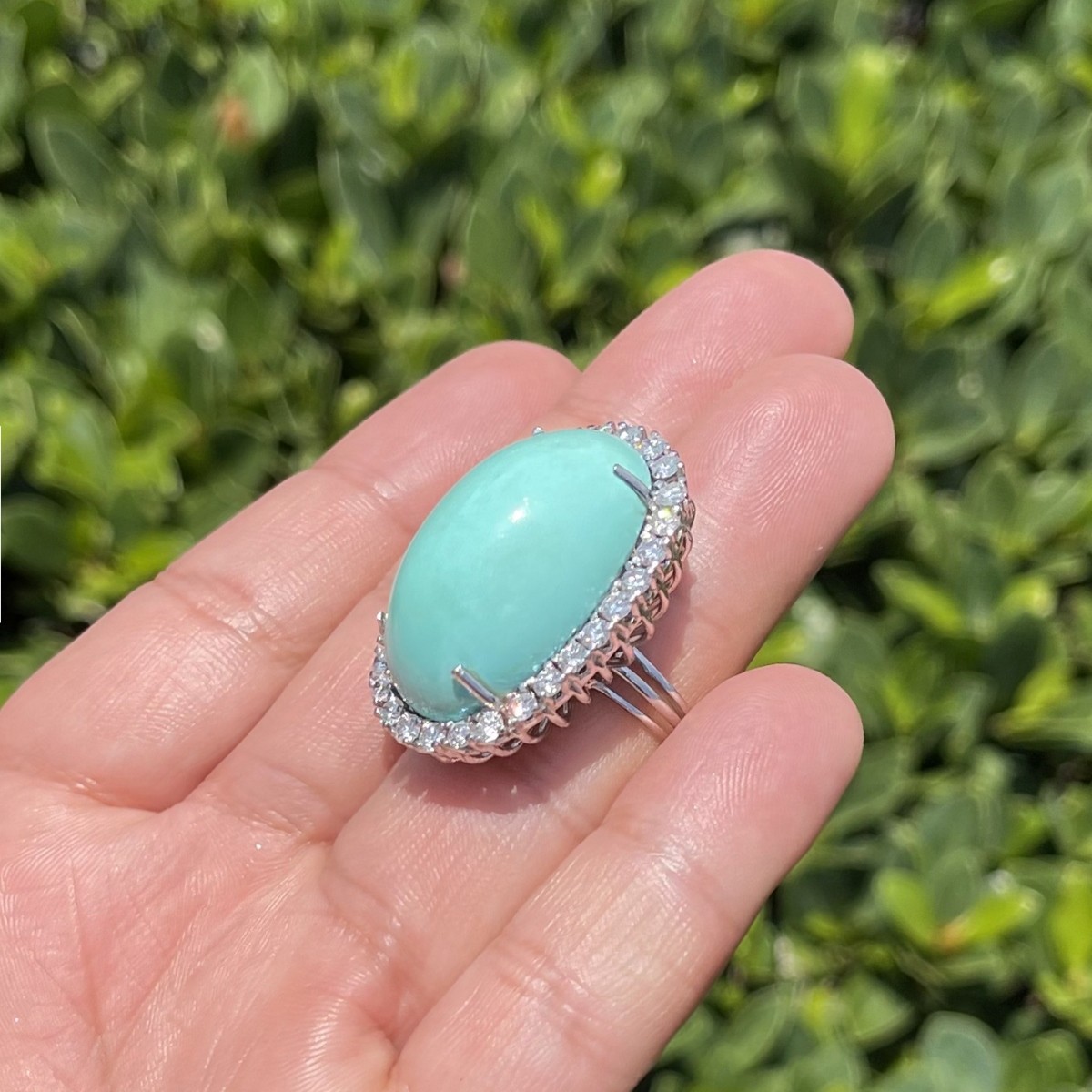 Turquoise, Diamond and 18K Ring