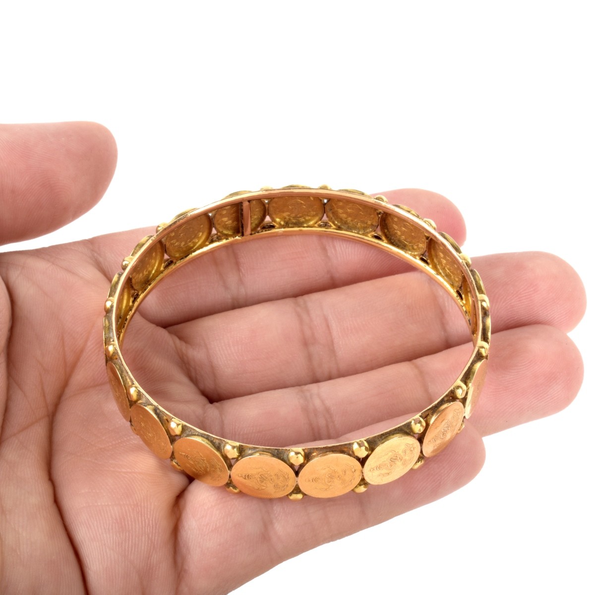 22/20K Gold "Coin" Bangle Bracelet