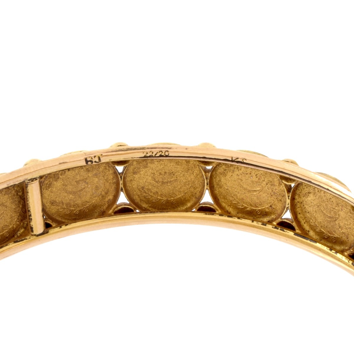 22/20K Gold "Coin" Bangle Bracelet