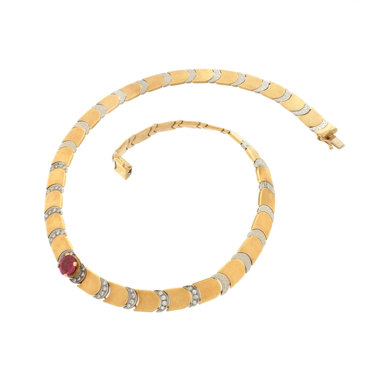 Ruby, Diamond and 14K Necklace