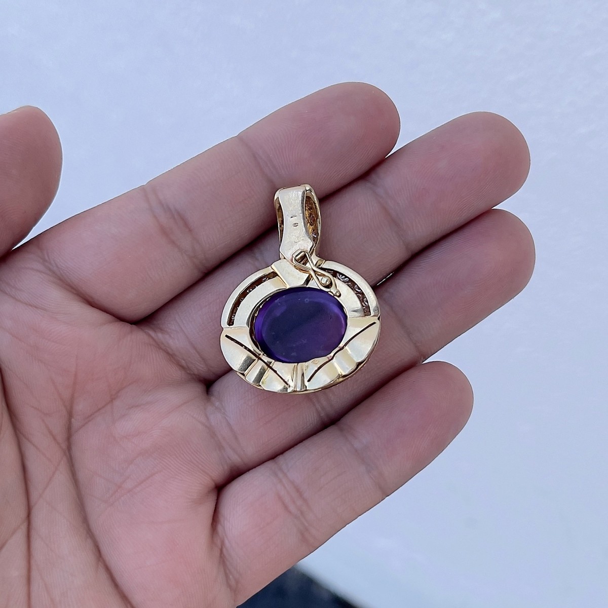 Amethyst, Diamond and 18K Pendant