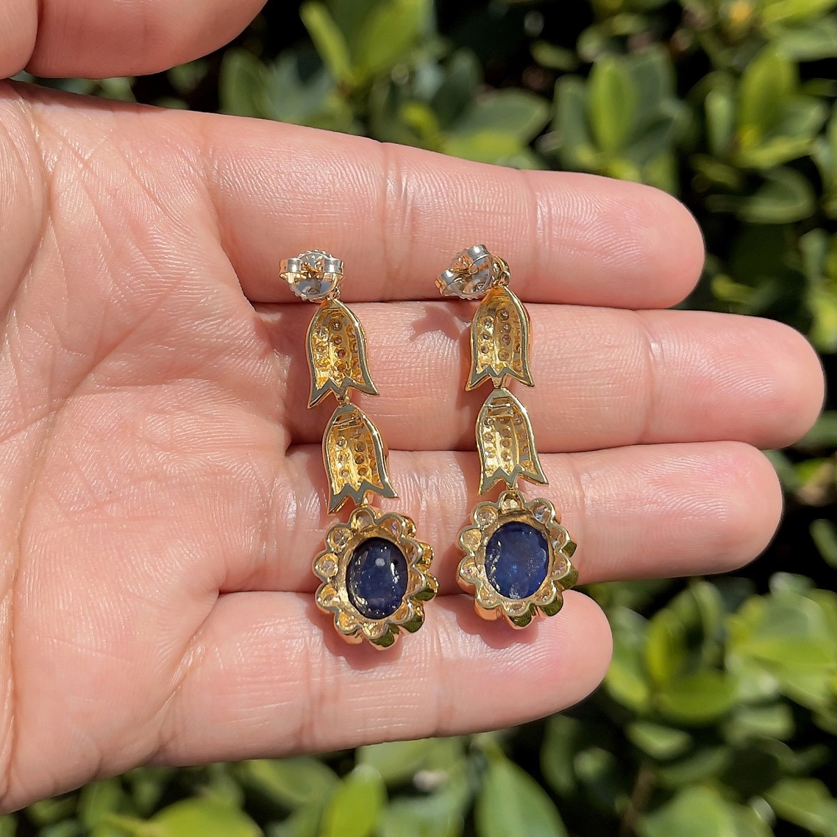 Sapphire, Diamond and 18K Earrings