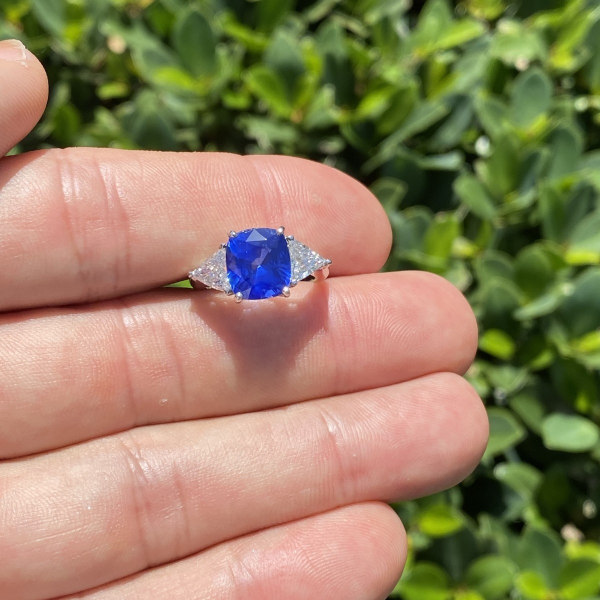 GAL Sapphire, Diamond and Platinum Ring