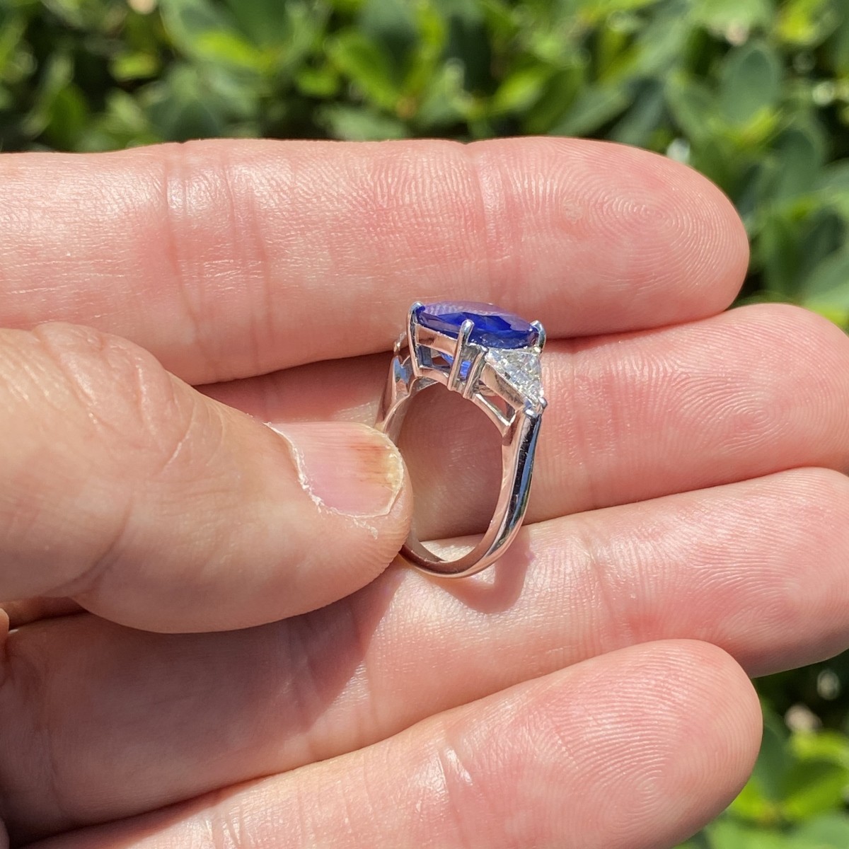 GAL Sapphire, Diamond and Platinum Ring