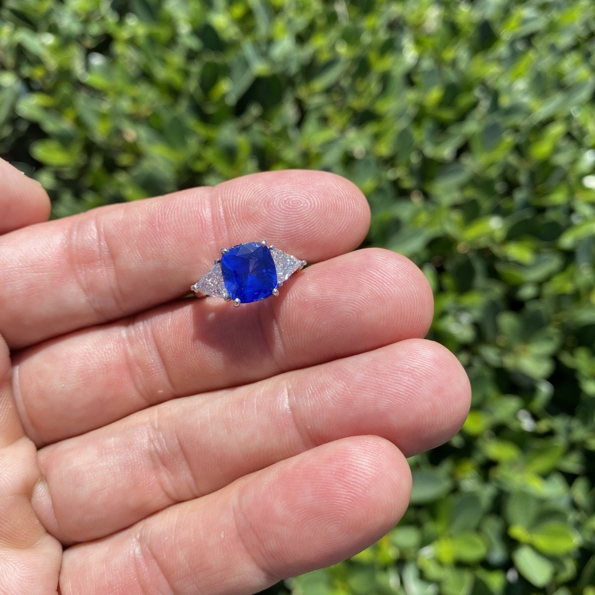 GAL Sapphire, Diamond and Platinum Ring