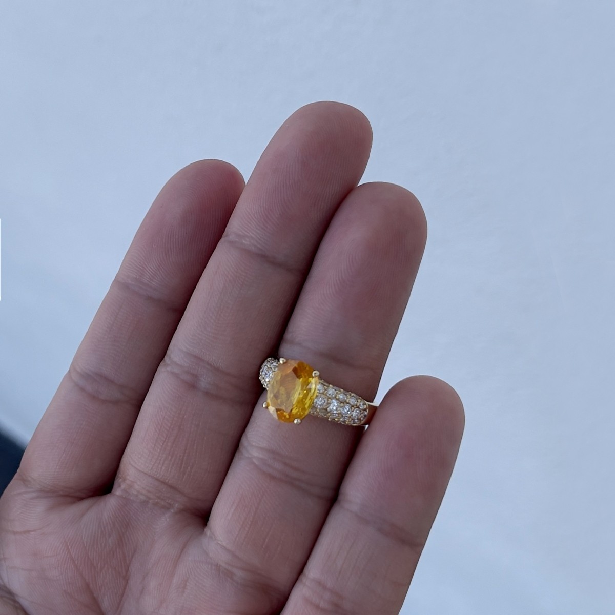 Sapphire, Diamond and 18K Ring