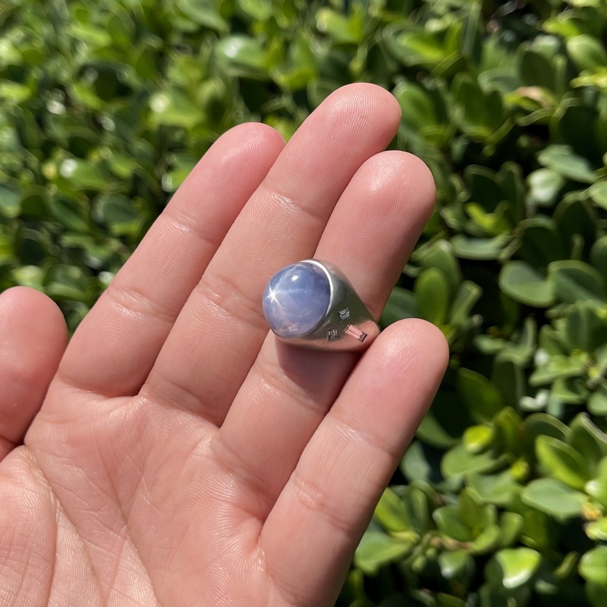 Star Sapphire, Diamond and 14K Ring