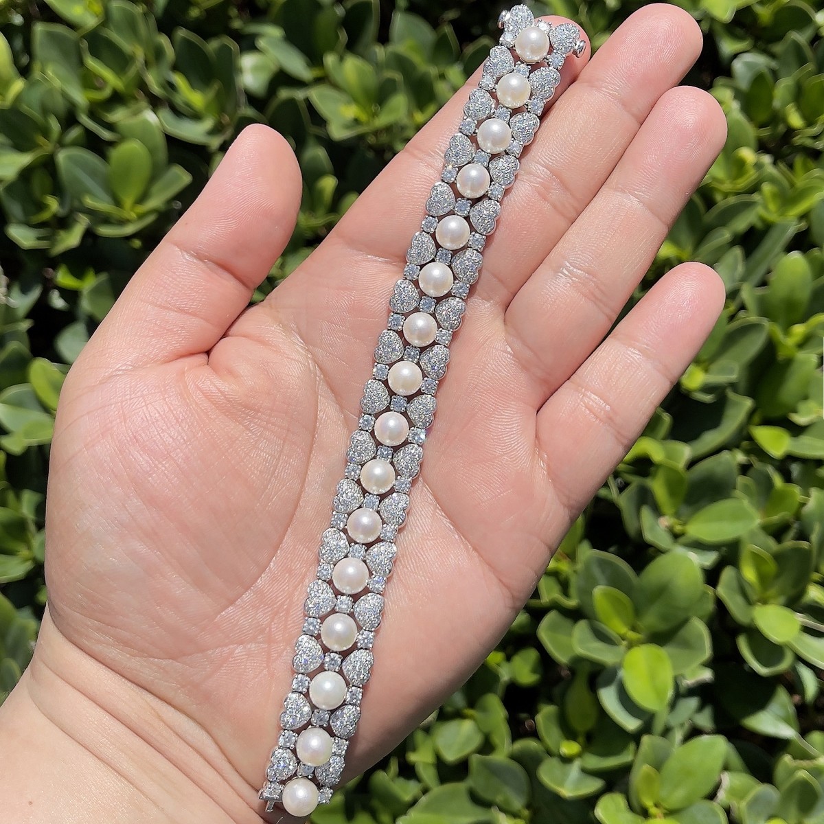 Diamond, Pearl and 18K Bracelet