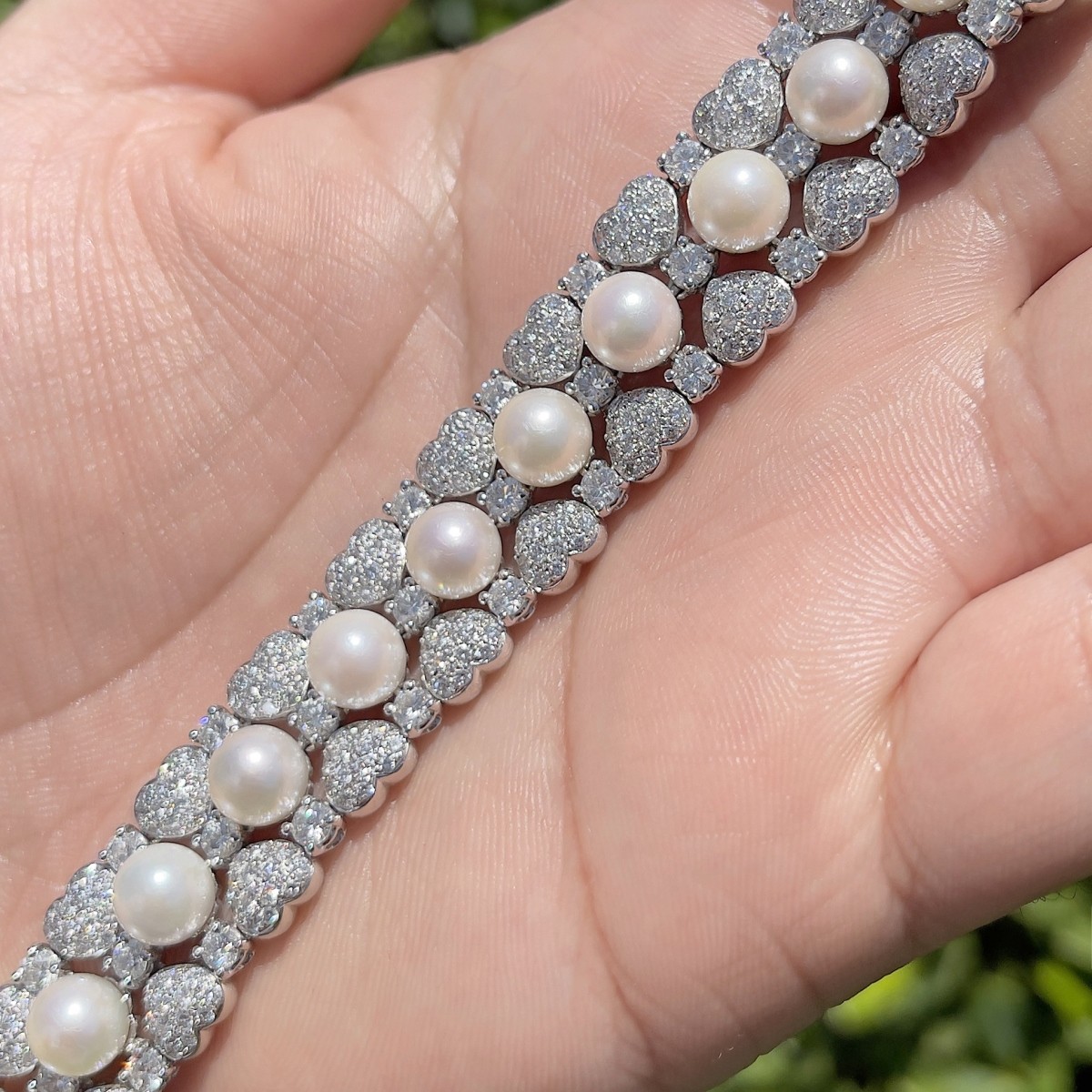 Diamond, Pearl and 18K Bracelet