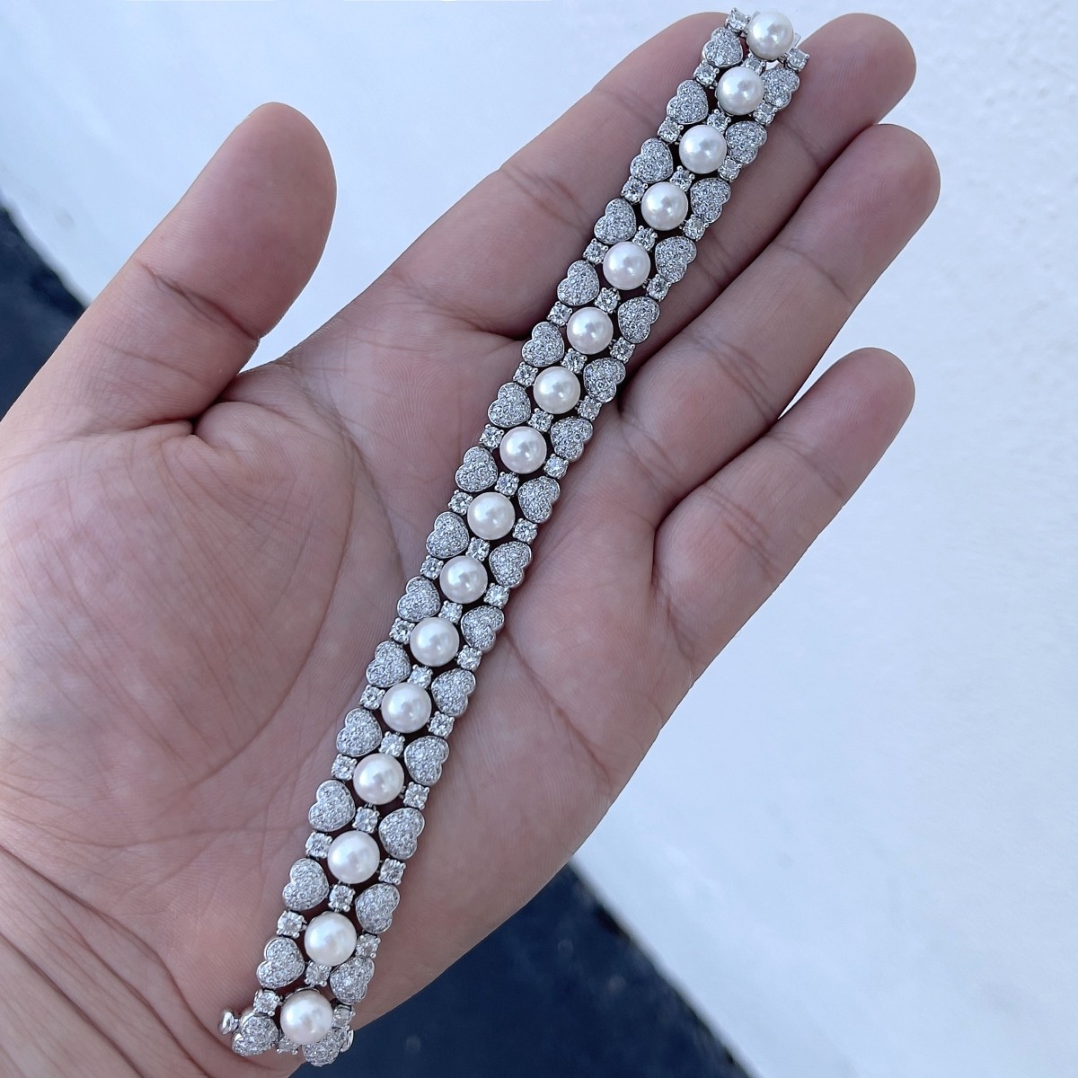 Diamond, Pearl and 18K Bracelet