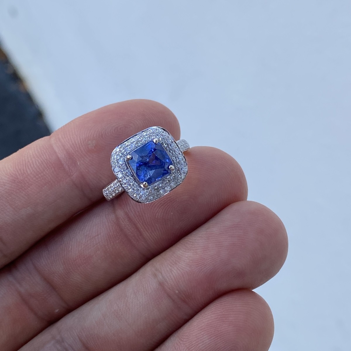 Sapphire, Diamond and 18K Ring