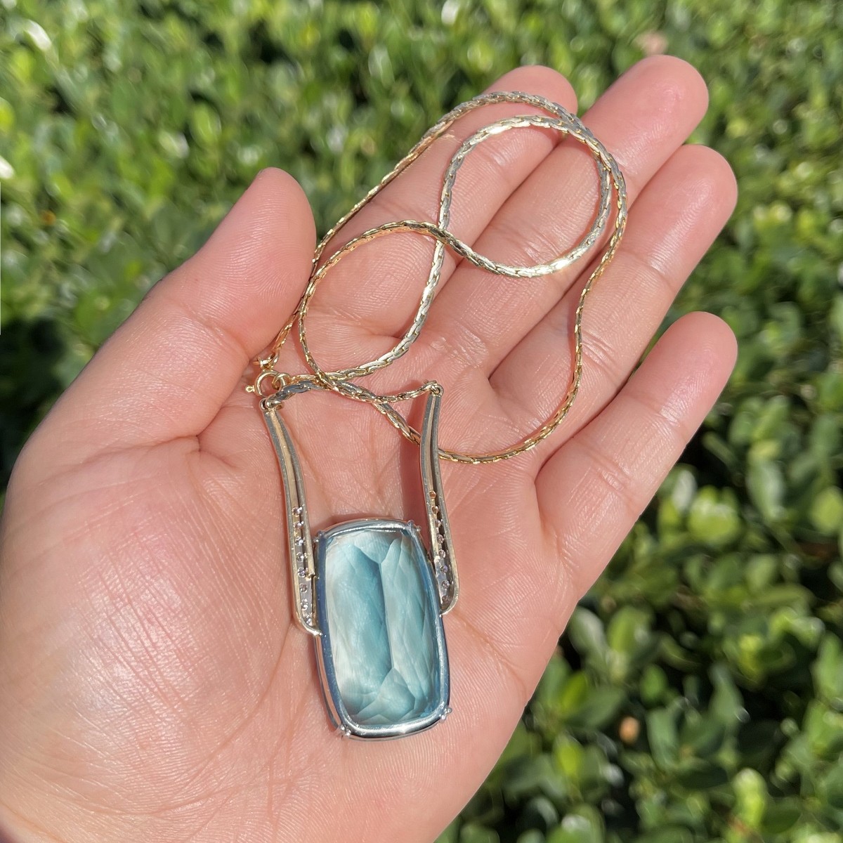 GIA Aquamarine Pendant Necklace