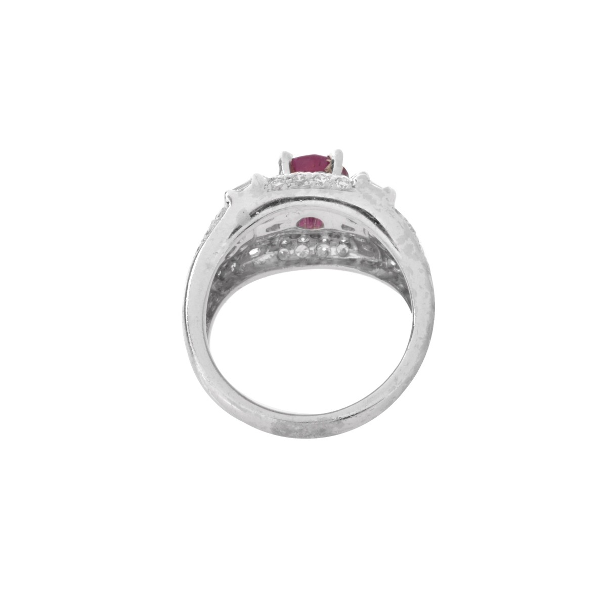 Ruby, Diamond and Platinum Ring