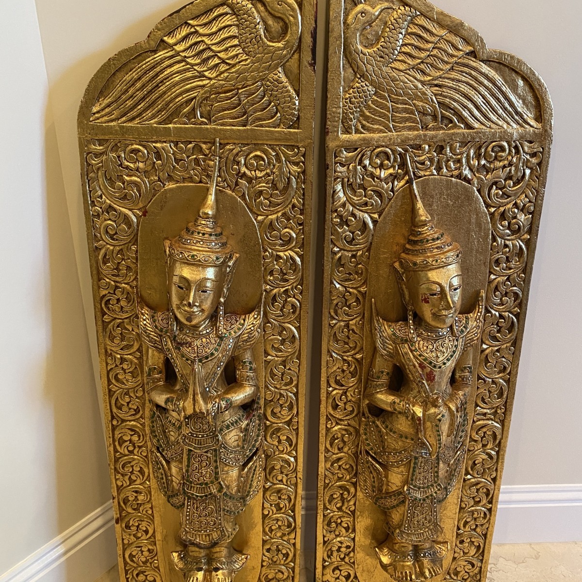 Pair of Thai Relief Panels