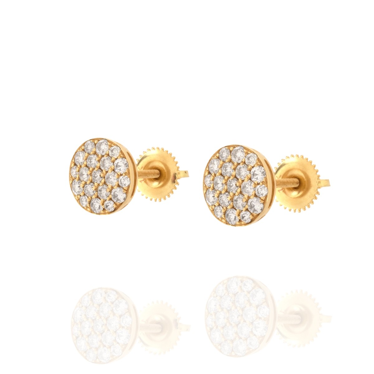 Diamond and 14K Ear Studs