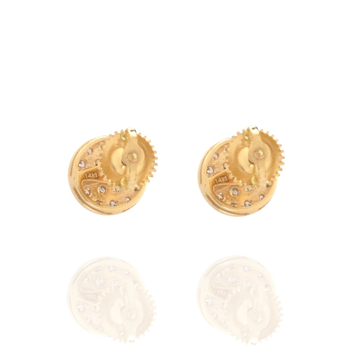 Diamond and 14K Ear Studs