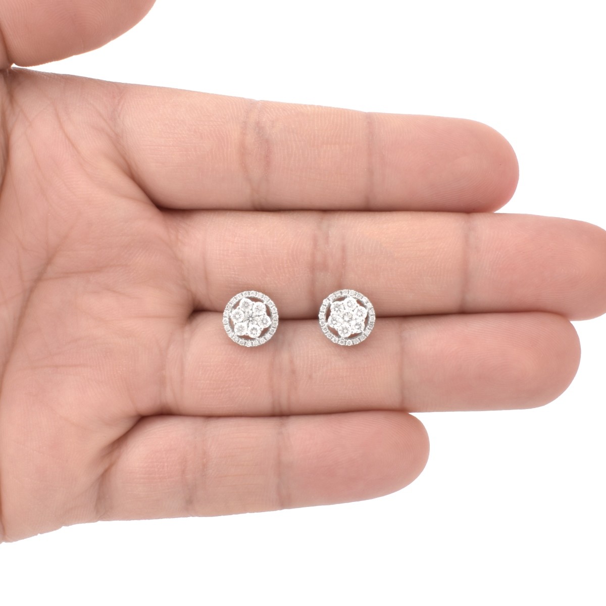 Diamond and 14K Ear Studs