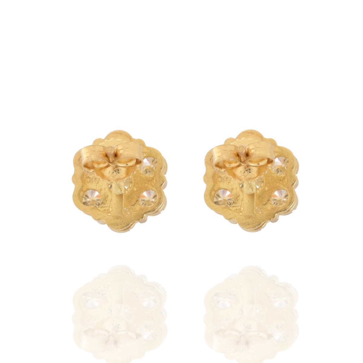 Diamond and 14K Ear Studs