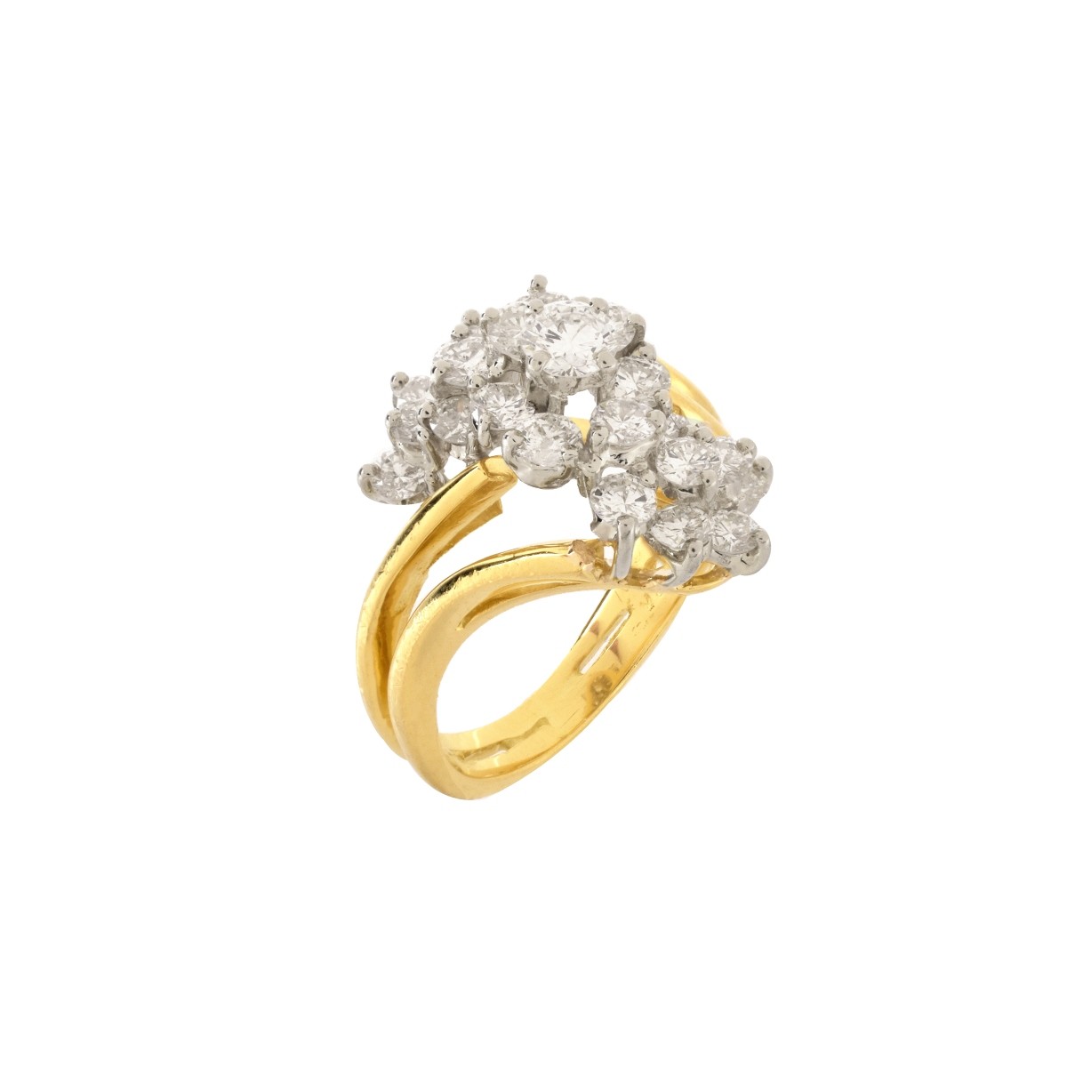 Diamond and 18K Cluster Ring