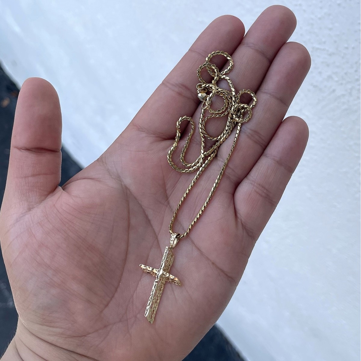 18K and 14K Cross Pendant Necklace