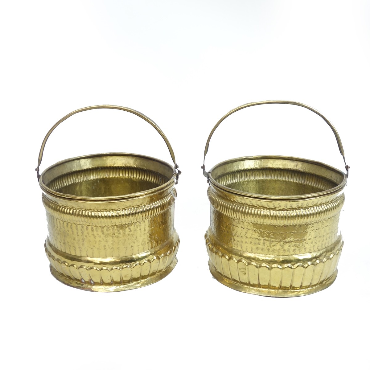 Pair of Vintage Brass Handled Buckets