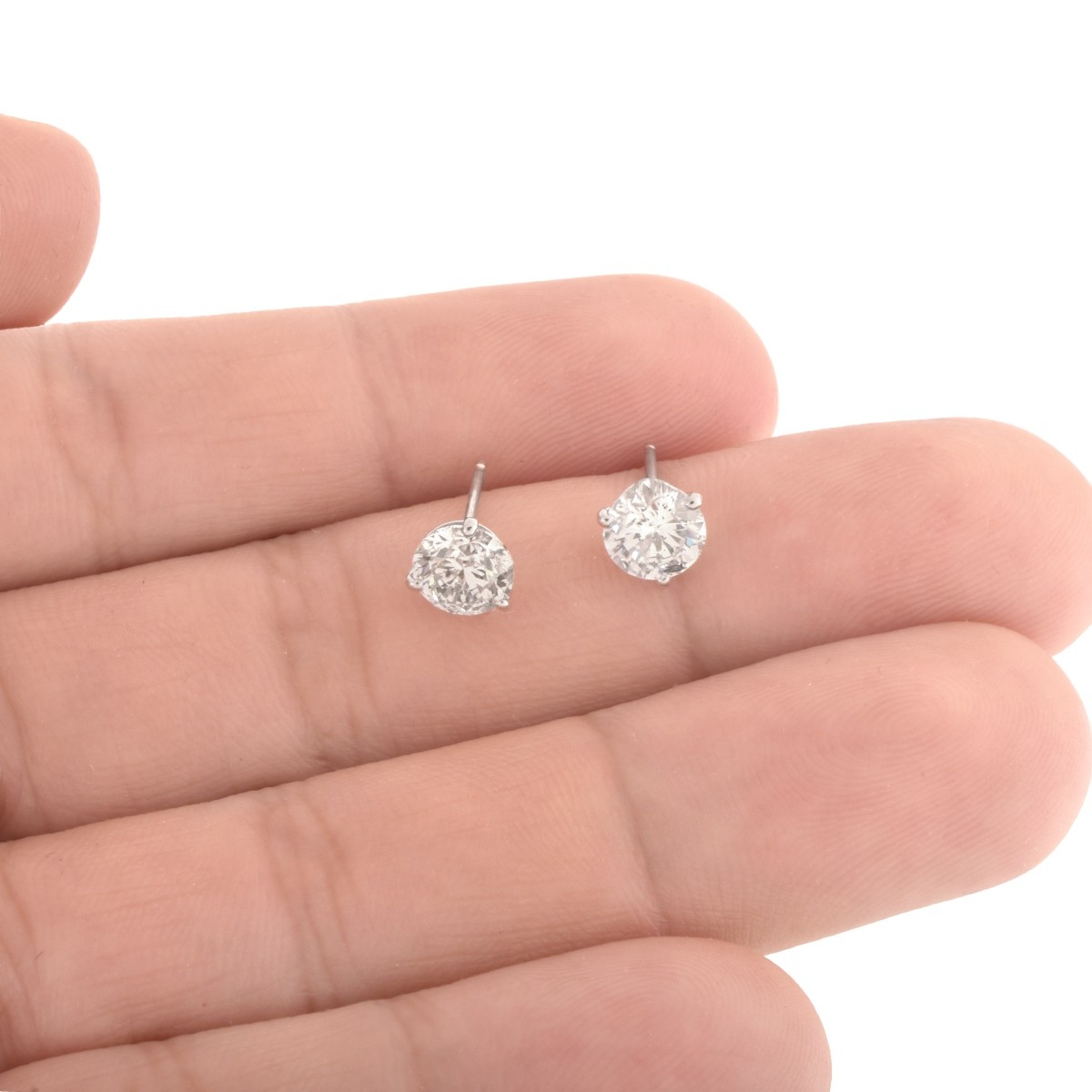 Diamond and 14K Ear Studs