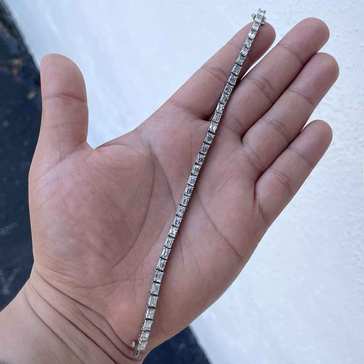 Diamond and Platinum Line Bracelet