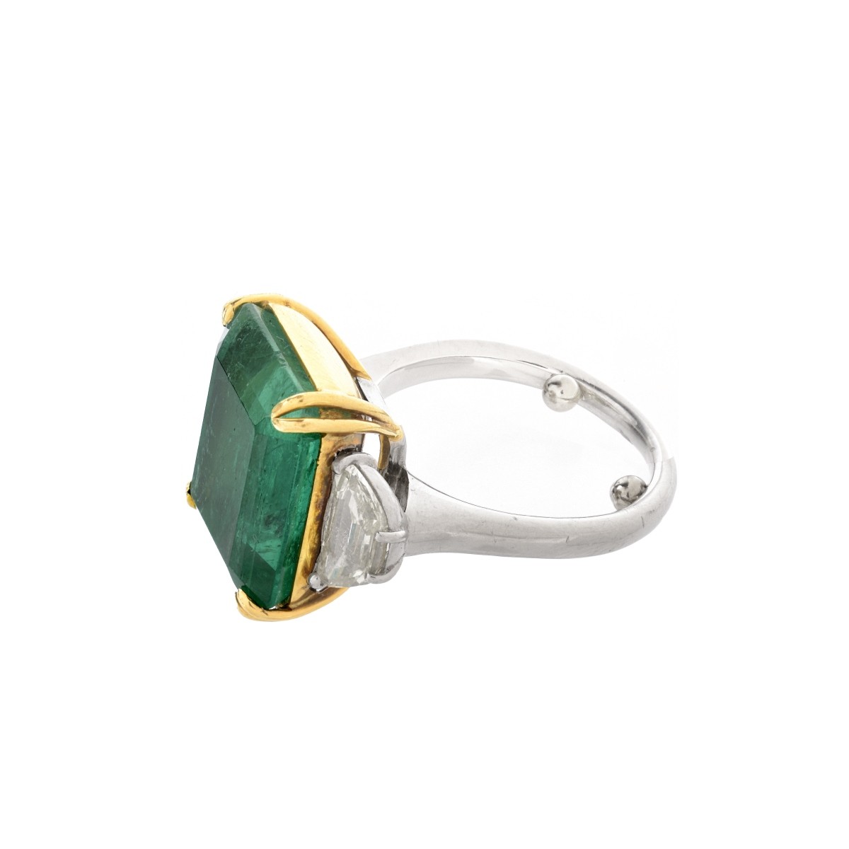 GIA Emerald, Diamond and 18K Ring