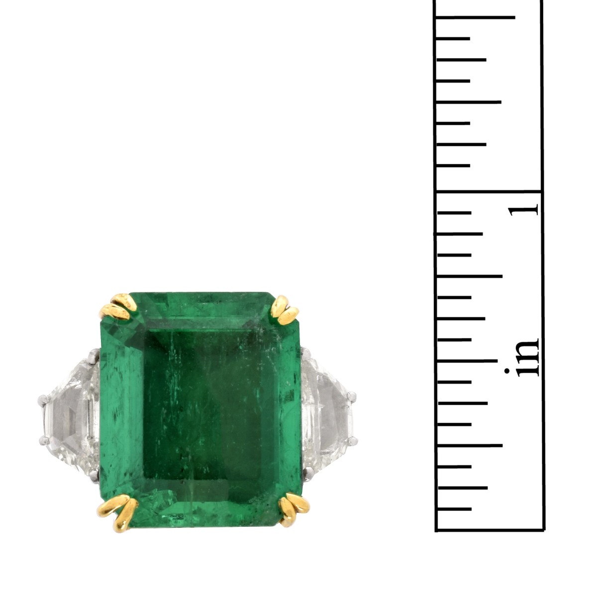 GIA Emerald, Diamond and 18K Ring