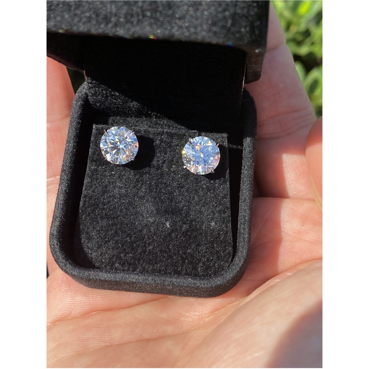 GIA 6.99ct Diamond Ear Studs