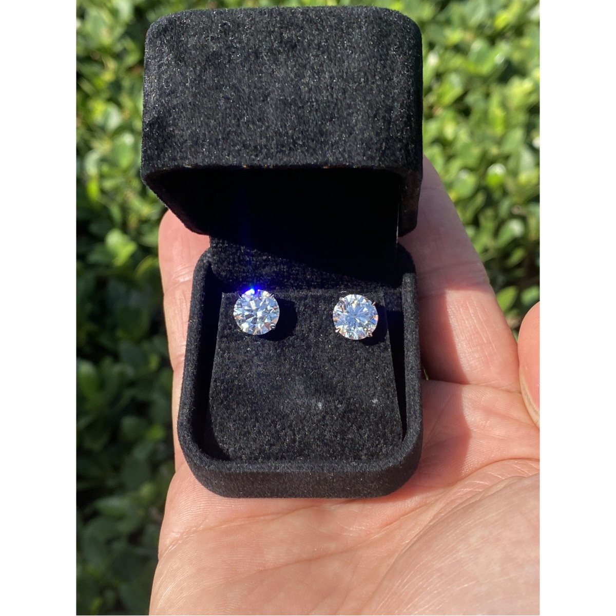 GIA 6.99ct Diamond Ear Studs