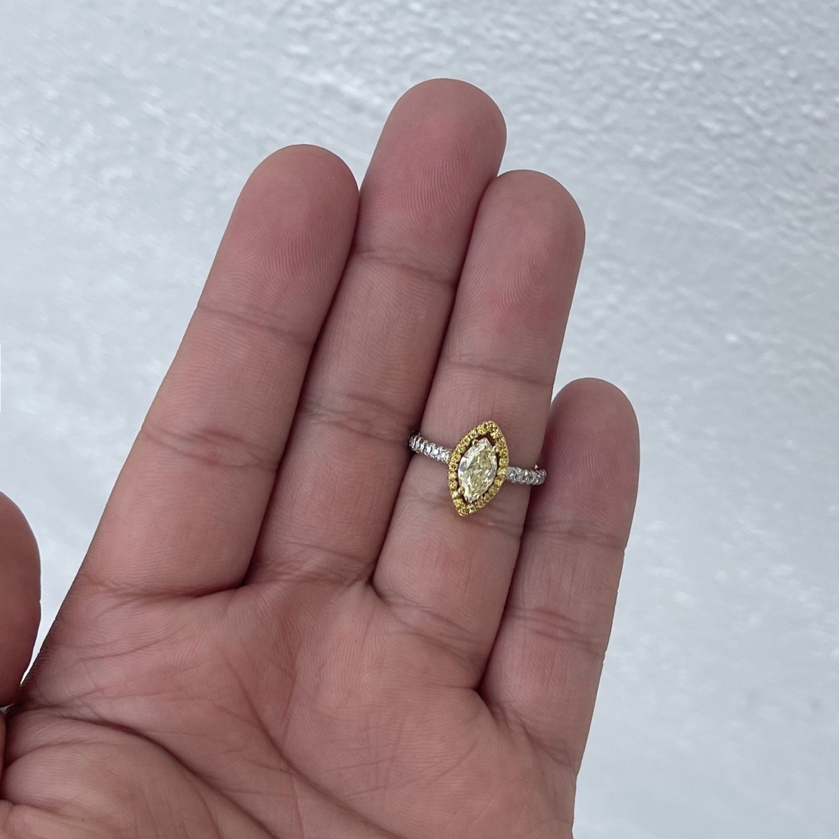 Fancy Yellow Diamond and 18K Ring