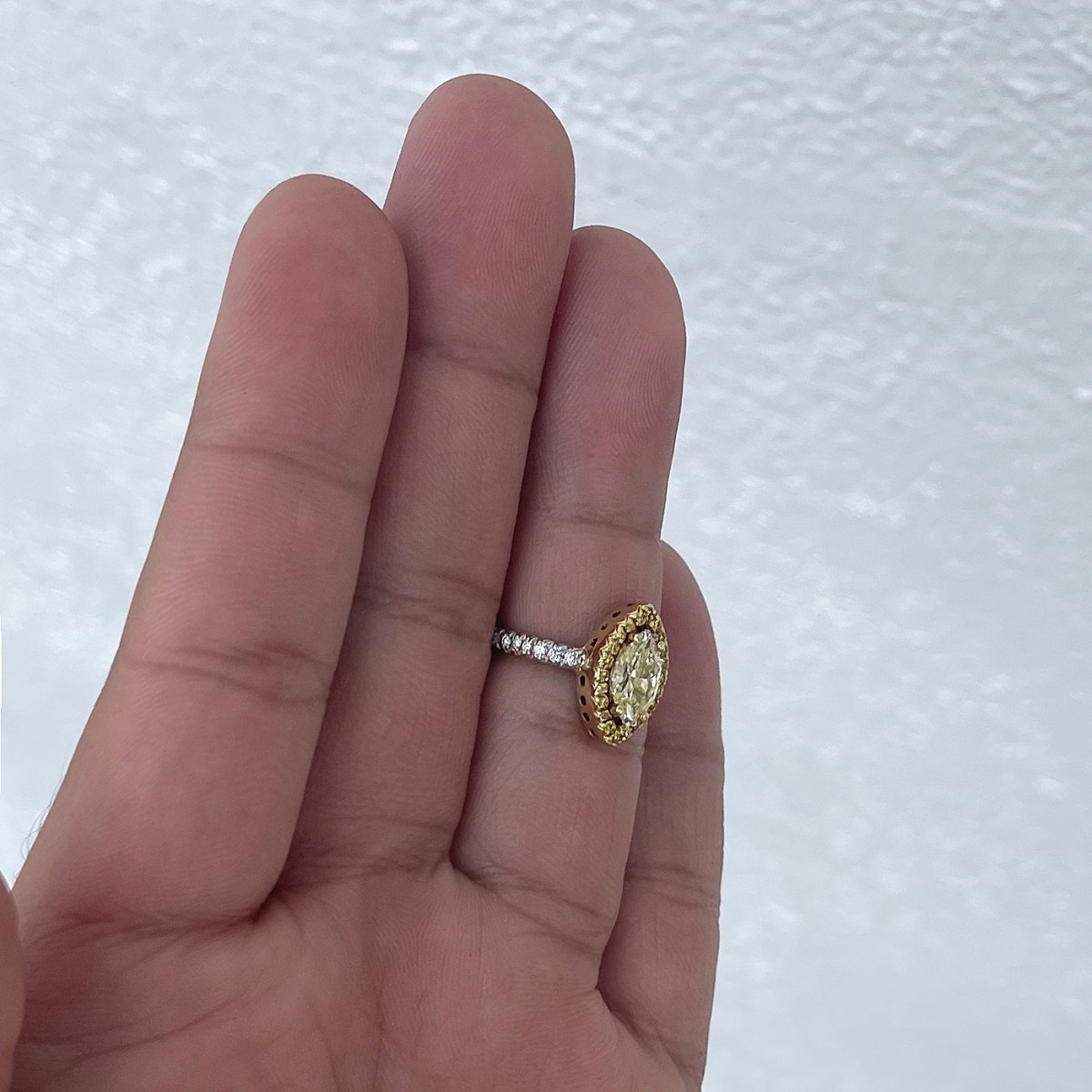 Fancy Yellow Diamond and 18K Ring