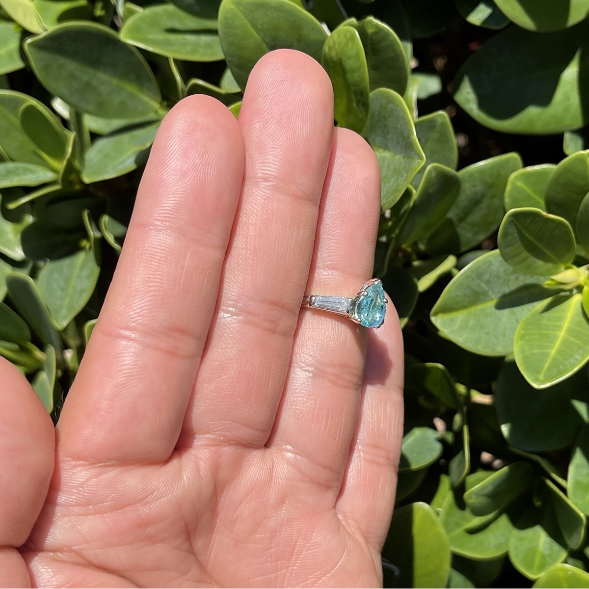 GAL Paraiba, Diamond and 14K Ring