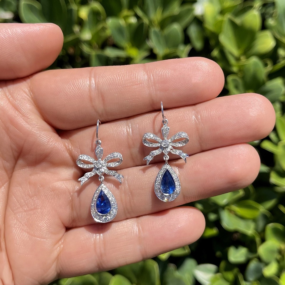 Sapphire, Diamond and 18K Earrings