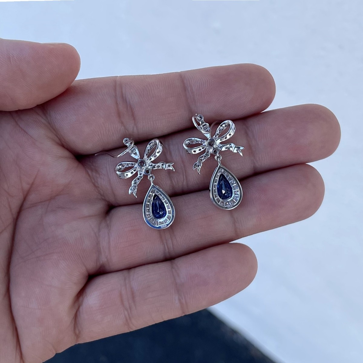 Sapphire, Diamond and 18K Earrings