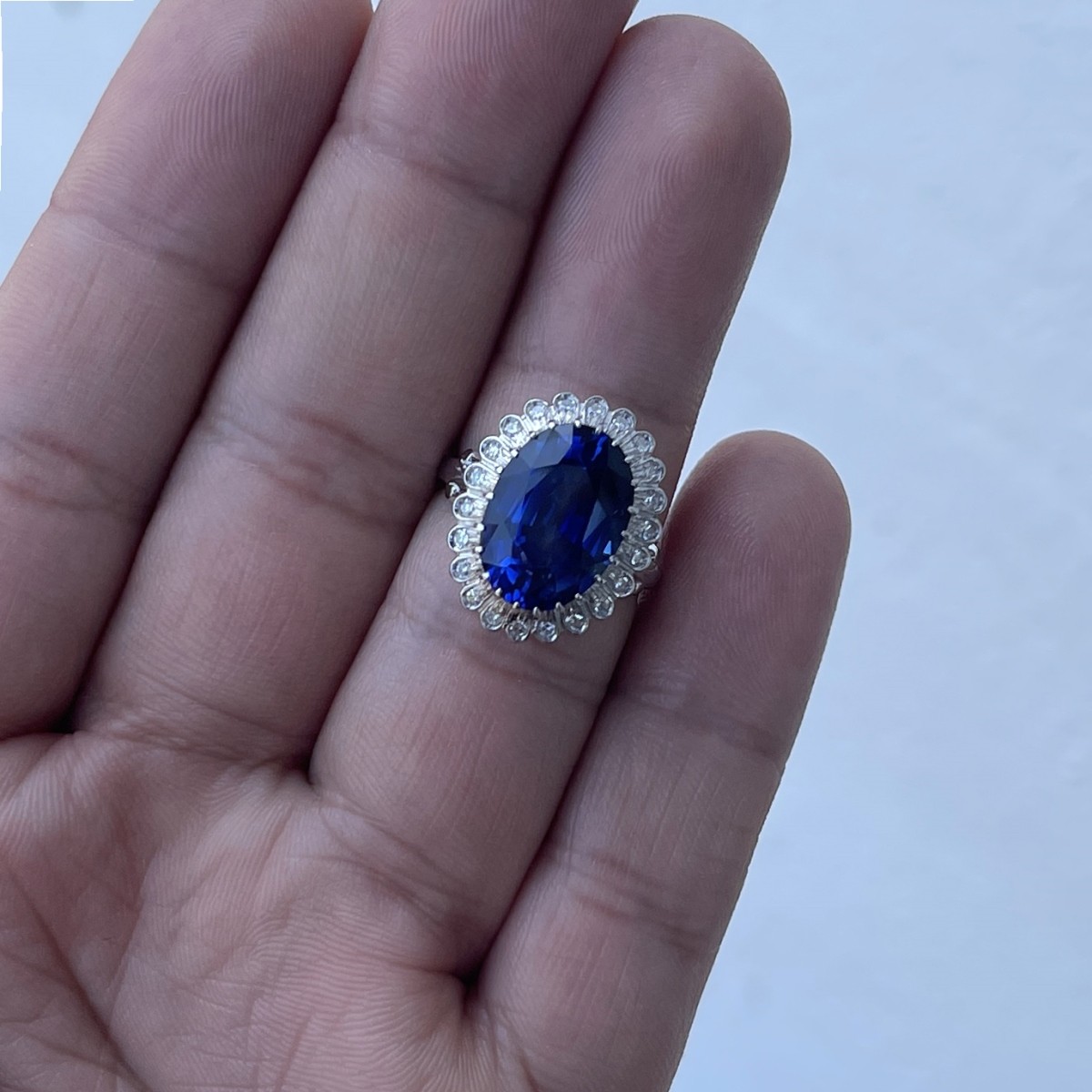 Sapphire, Diamond and 18K Ring