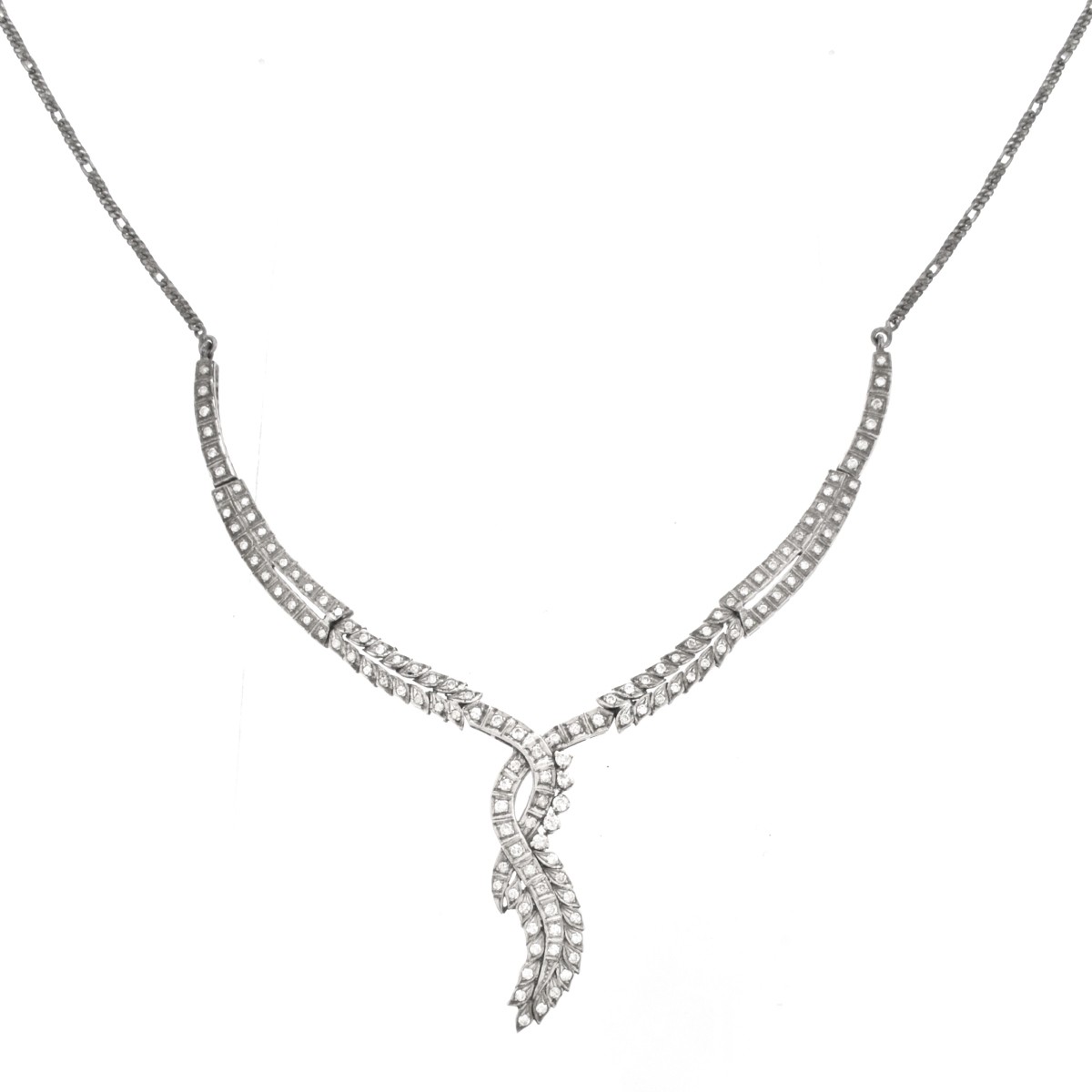 Diamond and Silver Necklace