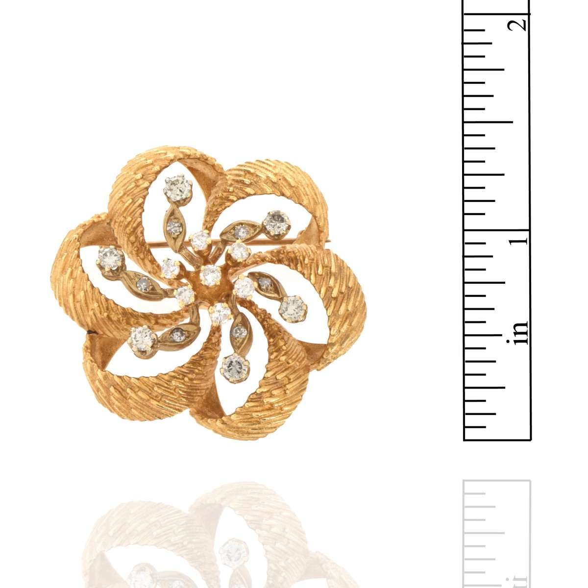 Karbra Diamond and 14K Brooch