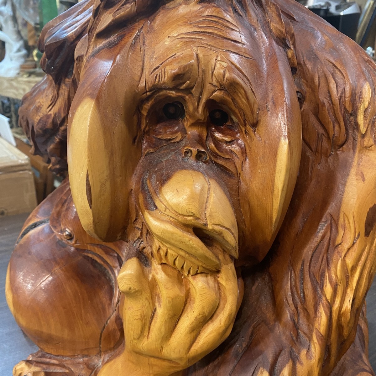 Wood Carved Orangutan