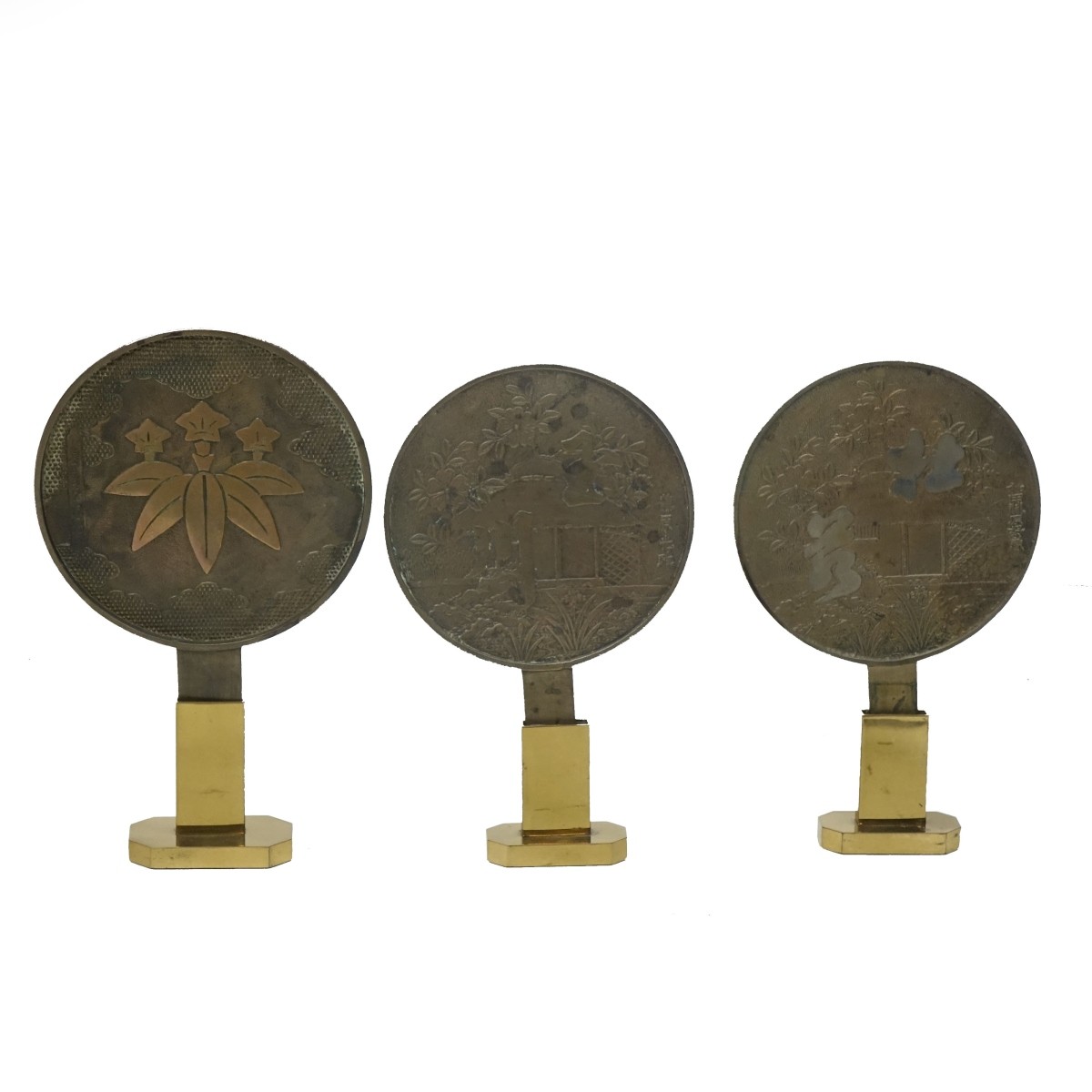 Japanese Bronze Hand Mirrors