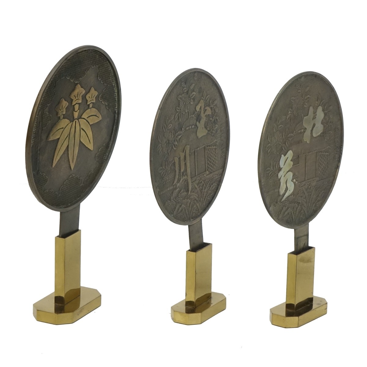 Japanese Bronze Hand Mirrors