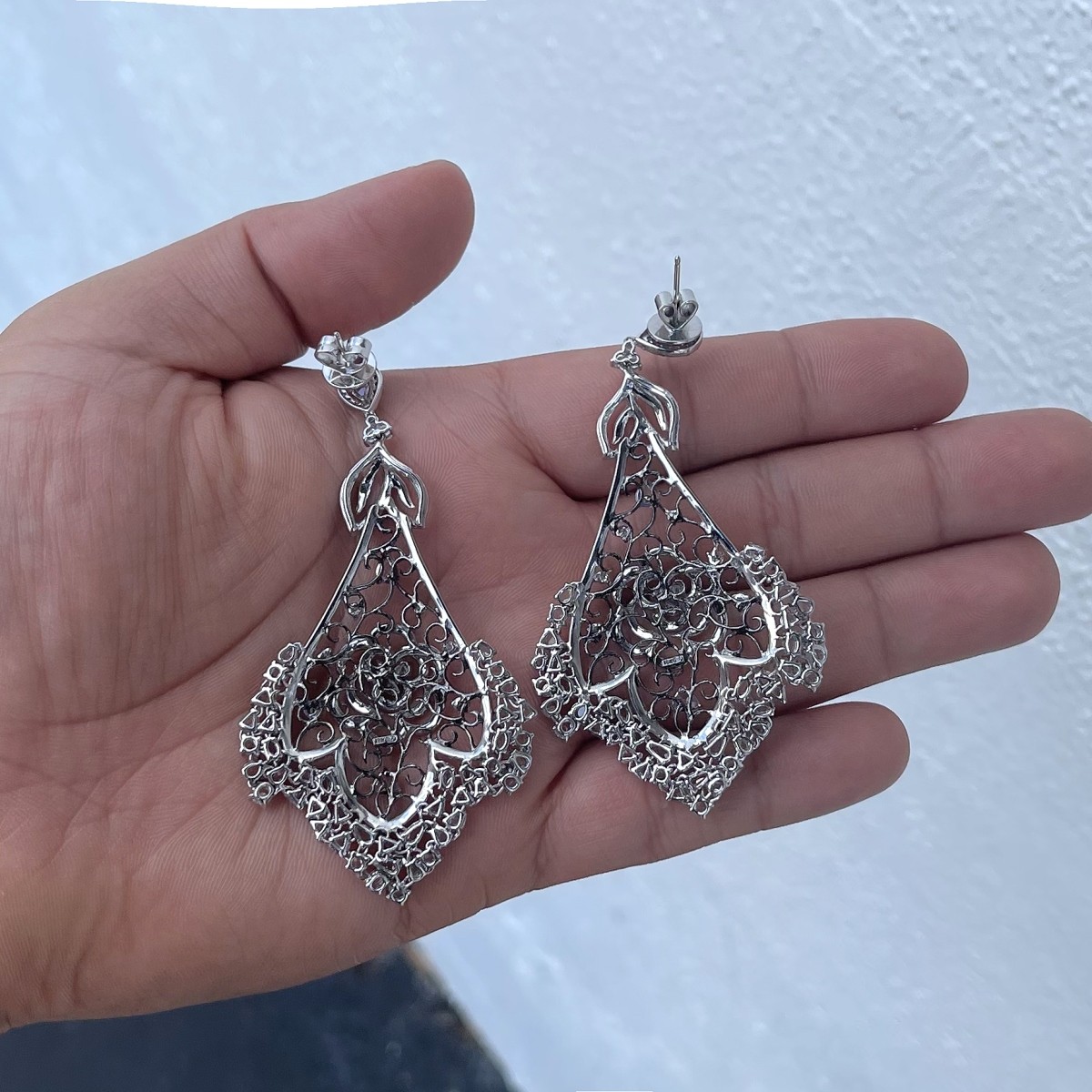 Diamond and 18K Earrings