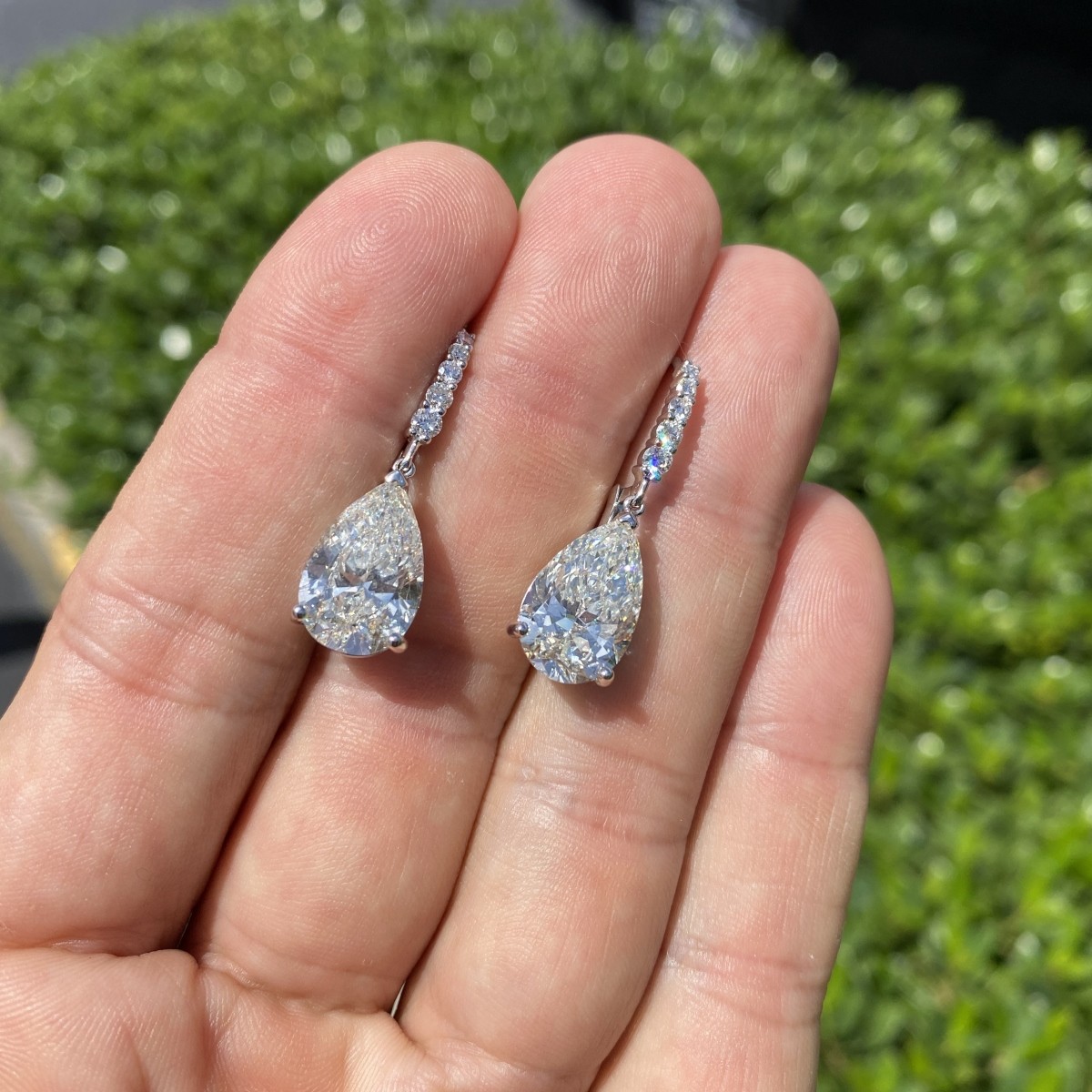 GIA 10.65ct Diamond and 18K Earrings