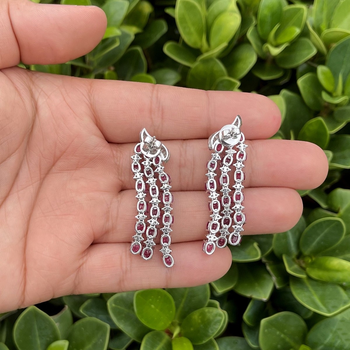 Ruby, Diamond and 18K Earrings